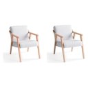 Ver imagem 2 de Kit 2 Poltronas Decorativas Madeira Maciça Jequitibá Tecido Algodão Flávia
