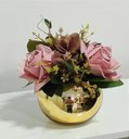 Ver imagem 2 de Arranjo de Flor Artificial Rosas no Vaso Espelhado