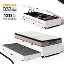 Ver imagem 2 de Cama Box Baú com Colchão Gazin de Espuma D33 Pillow In Force Mid + Auxiliar de Espuma Solteiro