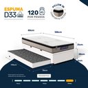 Ver imagem 3 de Cama Box Baú com Colchão Gazin de Espuma D33 Pillow In Force Mid + Auxiliar de Espuma Solteiro