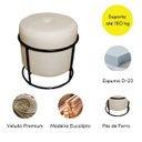 Ver imagem 4 de Puff Decorativo Redondo para Sala Quarto Argola Pérola Bege:preto/veludo