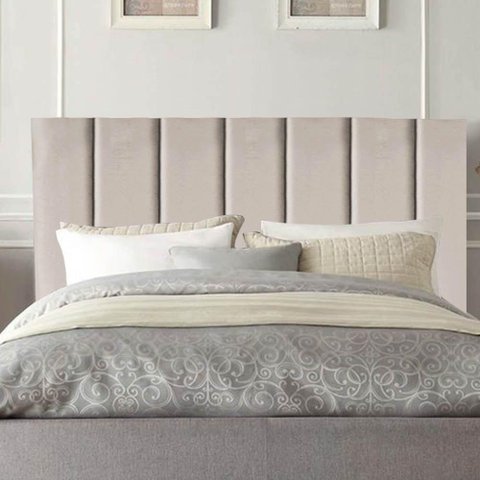 Cabeceira Estofada Carla 195cm King Size para Cama Colchão Box Quarto Suede Bege - Aurora Line