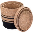 Ver imagem 6 de CESTA FIBRA PRETO 3PÇ COM TAMPA