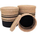 Ver imagem 5 de CESTA FIBRA PRETO 3PÇ COM TAMPA