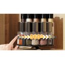 Ver imagem 5 de Fruteira Cesto Organizador 2 Andares Giratorio Prateleira Porta Condimento Vinho Azeite Mesa Bancada