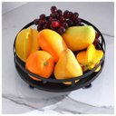 Ver imagem 2 de Fruteira Cesto Organizador 2 Andares Giratorio Prateleira Porta Condimento Vinho Azeite Mesa Bancada