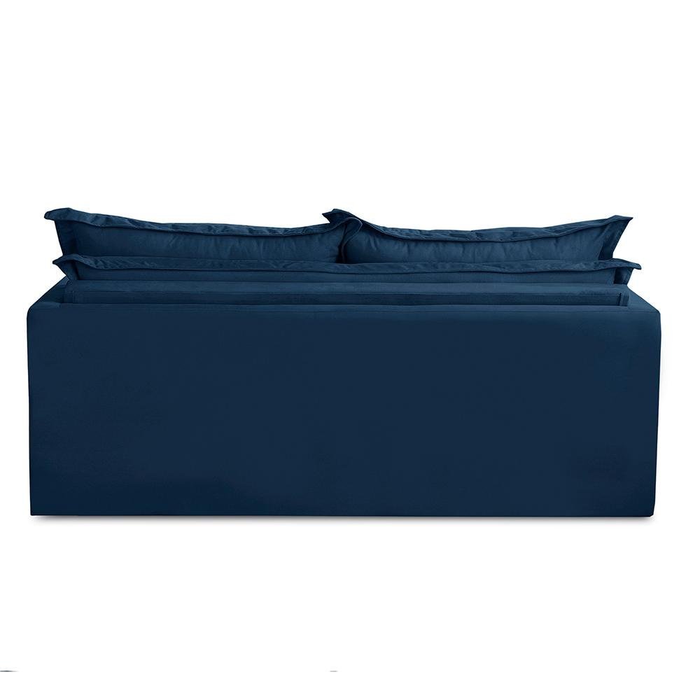 Sofá sem Caixa Retrátil e Reclinável 2,00m com Molas Bianca Suede Azul Madelina Decor - 8