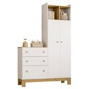 Ver imagem 4 de Berço Americano Mini Cama 4315 e Guarda Roupa com Cômoda 4970 Ambiente Q Encanto Slim Branco