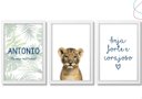 Ver imagem 1 de Quadros Decorativos Leão Baby Safari Seja Forte e Corajoso:branca