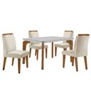 Ver imagem 2 de Conjunto Sala de Jantar Mesa Liz 120cm com Vidro Canto Copo e 4 Cadeiras Athenas Moderna