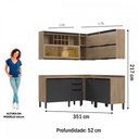 Ver imagem 3 de Cozinha Completa Thela Hibisco 10 Portas 3 Gavetas com Vidro Aveiro/Grafite - Telasul