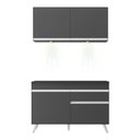 Ver imagem 7 de Armário de Cozinha Compacta 120cm com Leds Veneza Up Multimóveis V2012 Preto/Branco
