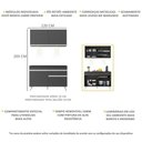 Ver imagem 4 de Armário de Cozinha Compacta 120cm com Leds Veneza Up Multimóveis V2012 Preto/Branco