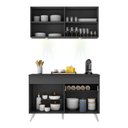 Ver imagem 6 de Armário de Cozinha Compacta 120cm com Leds Veneza Up Multimóveis V2012 Preto/Branco
