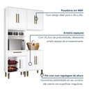 Ver imagem 2 de Cozinha Completa 3 Peças 7 Portas 1 Gaveta MDP 121,5cm Branco Kaiki Móveis