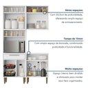 Ver imagem 3 de Cozinha Completa 3 Peças 7 Portas 1 Gaveta MDP 121,5cm Branco Kaiki Móveis