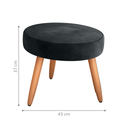 Ver imagem 2 de Puff Redondo para Sala Sueli Veludo Preto