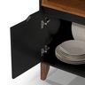 Aparador Cantinho do Café Flow Buffet com 2 Portas com Pés Pinus - Preto com Freijó - 6