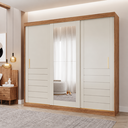 Ver imagem 1 de Guarda Roupa Maite 3 Portas Correr Espelhos MDF - Panan