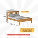 Ver imagem 3 de Cama de Casal Madeira Maciça para Colchão 188 X 138cm Multimóveis Cr35240