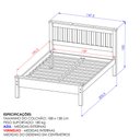 Ver imagem 4 de Cama de Casal Madeira Maciça para Colchão 188 X 138cm Multimóveis Cr35240