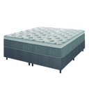 Ver imagem 1 de Cama Box Casal Queen Colchão Molas Ensacadas Ômega 158x198x70cm Cinza/branco Hellen