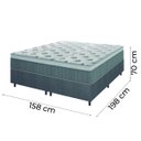 Ver imagem 3 de Cama Box Casal Queen Colchão Molas Ensacadas Ômega 158x198x70cm Cinza/branco Hellen
