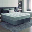 Ver imagem 2 de Cama Box Casal Queen Colchão Molas Ensacadas Ômega 158x198x70cm Cinza/branco Hellen