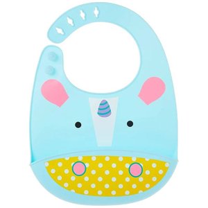 Babador de Silicone com Compartimento para Migalhas - Design Unicornio