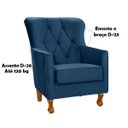 Ver imagem 4 de Poltrona Decorativa Carrara C/ Capitonê Veludo Azul Marinho