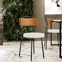 Ver imagem 2 de Kit 02 Cadeiras Para Cozinha Sala De Jantar Barcelona L02 Couríssimo Whisky Linho Bege - Lyam Decor