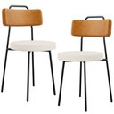 Ver imagem 1 de Kit 02 Cadeiras Para Cozinha Sala De Jantar Barcelona L02 Couríssimo Whisky Linho Bege - Lyam Decor