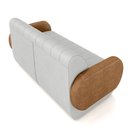 Ver imagem 6 de Sofá Decorativo Living Sala de Estar Bornéu 148cm Pés de Madeira Pu/veludo Caramelo/cinza G33 - Gran