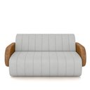 Ver imagem 4 de Sofá Decorativo Living Sala de Estar Bornéu 148cm Pés de Madeira Pu/veludo Caramelo/cinza G33 - Gran