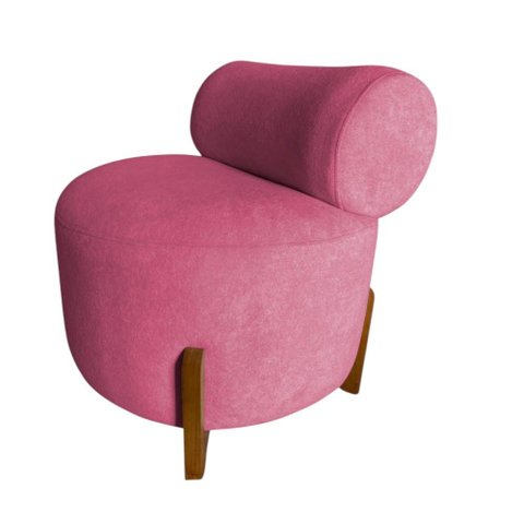 Poltrona Decorativa Mônaco Suede Rosa