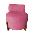 Ver imagem 2 de Poltrona Decorativa Mônaco Suede Rosa