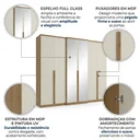 Ver imagem 5 de Guarda-Roupa Casal com Espelho 6 Portas 4 Gavetas 261 x 230cm Valência Yescasa Cappuccino/Off White