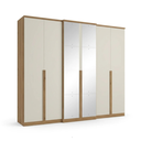 Ver imagem 2 de Guarda-Roupa Casal com Espelho 6 Portas 4 Gavetas 261 x 230cm Valência Yescasa Cappuccino/Off White