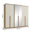 Ver imagem 3 de Guarda-Roupa Casal com Espelho 6 Portas 4 Gavetas 261 x 230cm Valência Yescasa Cappuccino/Off White