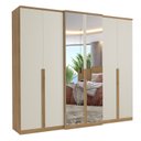 Ver imagem 2 de Guarda-Roupa Casal 6 Portas 4 Gavetas Full Glass 261x60x230cm Valência Off White Capuccino/Off White