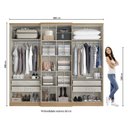 Ver imagem 3 de Guarda-Roupa Casal 6 Portas 4 Gavetas Full Glass 261x60x230cm Valência Off White Capuccino/Off White