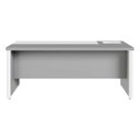 Ver imagem 5 de Mesa Executiva para Escritório Diretor com Caixa de Tomadas Porta Objetos 200cm Corporate Cinza Sagrado e Branco