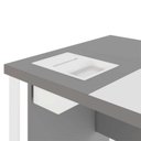 Ver imagem 7 de Mesa Executiva para Escritório Diretor com Caixa de Tomadas Porta Objetos 200cm Corporate Cinza Sagrado E Branco