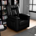 Ver imagem 2 de Poltrona Ken Reclinável Elétrica Courino Confortável Preto Sallar Home 90cm