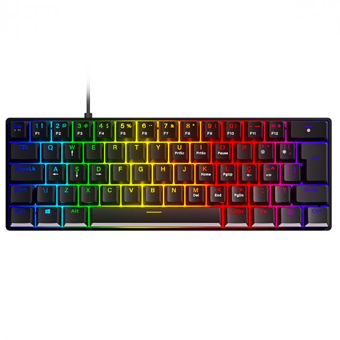 TECLADO MECANICO 60% ZOT OUTEMU RED HOTSWAP LED RGB - PZOHRDRGB - ABNT2