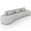 Ver imagem 1 de Sofá 5 Lugares Orgânico para Sala Living 326cm Vasti M03 Linho Cinza - Lyam Decor