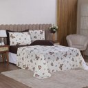 Ver imagem 1 de Jogo de Cama King 4p Lençol + Fronha Esmeralda Percal 100% Algodão:borboleta Marrom