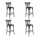 Ver imagem 5 de Kit 4 Banquetas Altas Paris em Aço Preto para Cozinha e Bancada Gourmet com Assento Corino - Preto