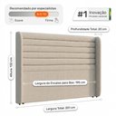 Ver imagem 4 de Cabeceira Estofada para Cama Box King Sasha 195cm Moderna Linho Bege - Desk Design