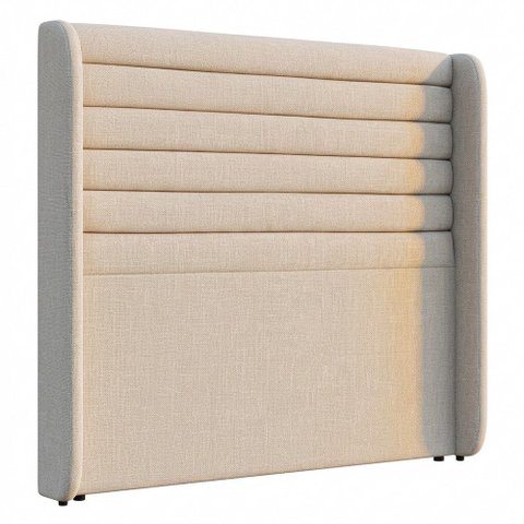 Cabeceira Estofada para Cama Box King Sasha 195cm Moderna Linho Bege - Desk Design